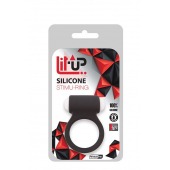 Чёрное эрекционное виброкольцо LIT-UP SILICONE STIMU RING 3 BLACK - Dream Toys - в Петропавловске-Камчатском купить с доставкой