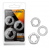 Набор из 3 прозрачных эрекционных колец Stay Hard Beaded Cockrings - Blush Novelties - в Петропавловске-Камчатском купить с доставкой