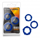 Набор из 3 синих эрекционных колец Stay Hard Beaded Cockrings - Blush Novelties - в Петропавловске-Камчатском купить с доставкой