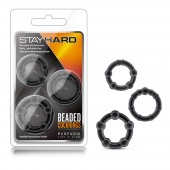 Набор из 3 чёрных эрекционных колец Stay Hard Beaded Cockrings - Blush Novelties - в Петропавловске-Камчатском купить с доставкой