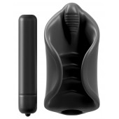 Чёрный мастурбатор Vibrating Silicone Stimulator с вибрацией - Pipedream - в Петропавловске-Камчатском купить с доставкой