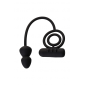 Чёрное эрекционное кольцо с вибропулькой и анальным хвостом - Erotist Adult Toys - в Петропавловске-Камчатском купить с доставкой
