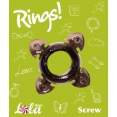 Чёрное эрекционное кольцо Rings Screw - Lola Games - в Петропавловске-Камчатском купить с доставкой