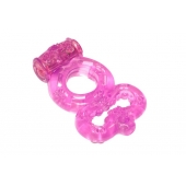 Розовое эрекционное кольцо Rings Treadle с подхватом - Lola Games - в Петропавловске-Камчатском купить с доставкой