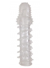 Прозрачная, закрытая насадка с шипами и точками - 13,5 см. - Toyfa Basic - в Петропавловске-Камчатском купить с доставкой