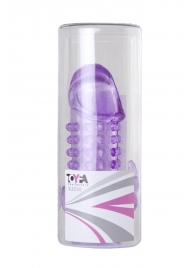 Закрытая фиолетовая насадка с 2 отростками - 13 см. - Toyfa Basic - в Петропавловске-Камчатском купить с доставкой