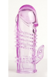 Фиолетовая насадка с коготком и шипами - 13 см. - Toyfa Basic - в Петропавловске-Камчатском купить с доставкой