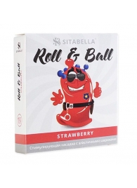 Стимулирующий презерватив-насадка Roll   Ball Strawberry - Sitabella - купить с доставкой в Петропавловске-Камчатском