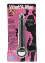 Чёрная насадка на пенис для анальной стимуляции WHATA MAN - 16 см. - Seven Creations - в Петропавловске-Камчатском купить с доставкой