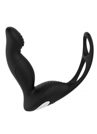 Черный вибромассажер простаты P-PLEASER W ERECTION ENHANCE - Dream Toys - в Петропавловске-Камчатском купить с доставкой