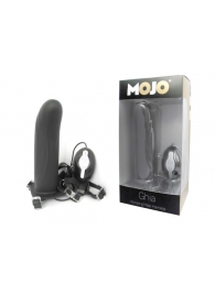 Черный страпон с вибратором Mojo Ghia - Seven Creations - купить с доставкой в Петропавловске-Камчатском