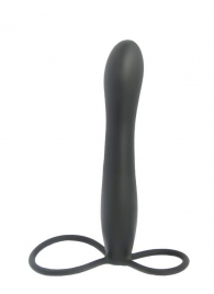 Черная насадка на пенис для двойной стимуляции Mojo BlackJack - 15 см. - Seven Creations - в Петропавловске-Камчатском купить с доставкой