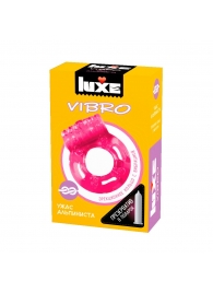 Розовое эрекционное виброкольцо Luxe VIBRO  Ужас Альпиниста  + презерватив - Luxe - в Петропавловске-Камчатском купить с доставкой