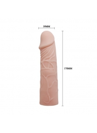 Закрытая телесная насадка-фаллос - 17 см. - Sex Expert - в Петропавловске-Камчатском купить с доставкой