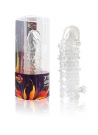 Закрытая прозрачная рельефная насадка Crystal sleeve - 13 см. - Erowoman-Eroman - в Петропавловске-Камчатском купить с доставкой