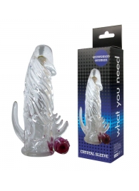 Закрытая прозрачная вибронасадка на пенис Crystal Sleeve Vibe - Erowoman-Eroman - в Петропавловске-Камчатском купить с доставкой