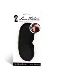 Черная маска на глаза Peek-a-Boo - Lux Fetish - купить с доставкой в Петропавловске-Камчатском