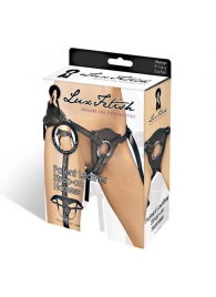 Черные трусики для страпона из патентованной кожи - Lux Fetish - купить с доставкой в Петропавловске-Камчатском