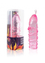 Закрытая рельефная насадка Crystal sleeve snakes в виде змеи с усиками - 14 см. - Erowoman-Eroman - в Петропавловске-Камчатском купить с доставкой