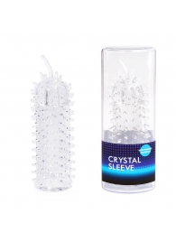 Закрытая рельефная насадка Crystal sleeve с усиками - 12 см. - Erowoman-Eroman - в Петропавловске-Камчатском купить с доставкой