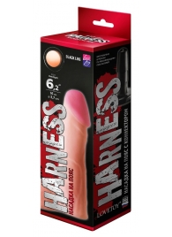 Телесная реалистичная насадка на Harness с коннектором BLACK LINE - 17 см. - LOVETOY (А-Полимер) - купить с доставкой в Петропавловске-Камчатском