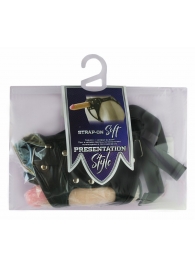 Черный пояс-трусики с двумя насадками Soft-Dolli - 16,5 и 10,5 см. - LOVETOY (А-Полимер) - купить с доставкой в Петропавловске-Камчатском