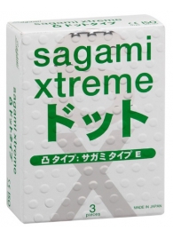 Презервативы Sagami Xtreme SUPER DOTS с точками - 3 шт. - Sagami - купить с доставкой в Петропавловске-Камчатском