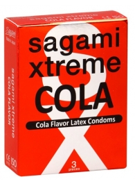 Ароматизированные презервативы Sagami Xtreme COLA - 3 шт. - Sagami - купить с доставкой в Петропавловске-Камчатском