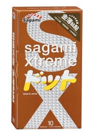 Презервативы Sagami Xtreme FEEL UP с точечной текстурой и линиями прилегания - 10 шт. - Sagami - купить с доставкой в Петропавловске-Камчатском