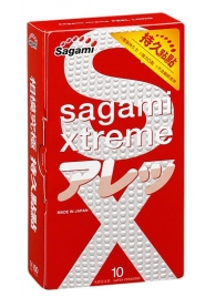 Утолщенные презервативы Sagami Xtreme Feel Long с точками - 10 шт. - Sagami - купить с доставкой в Петропавловске-Камчатском