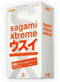Ультратонкие презервативы Sagami Xtreme SUPERTHIN - 15 шт. - Sagami - купить с доставкой в Петропавловске-Камчатском