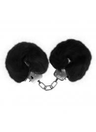 Черные меховые наручники Love с ключиками - Baile - купить с доставкой в Петропавловске-Камчатском