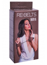 Коричневые кожаные наручники Maya - Rebelts - купить с доставкой в Петропавловске-Камчатском