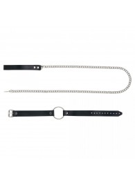 Черный поводок и чокер с кольцом Rada - Rebelts - купить с доставкой в Петропавловске-Камчатском