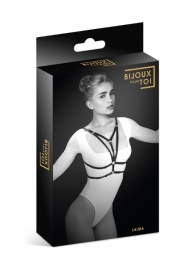 Черная упряжь на грудь Laura - Bijoux Pour Toi - купить с доставкой в Петропавловске-Камчатском