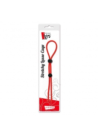 Красное лассо на пенис с двумя бусинами STRETCHY LASSO CAGE - Dream Toys - в Петропавловске-Камчатском купить с доставкой