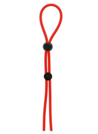 Красное лассо на пенис с двумя бусинами STRETCHY LASSO CAGE - Dream Toys - в Петропавловске-Камчатском купить с доставкой