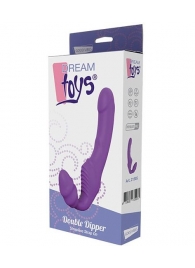 Фиолетовый безремневой вибрострапон DOUBLE DIPPER - Dream Toys - купить с доставкой в Петропавловске-Камчатском