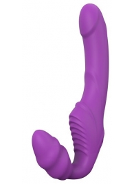 Фиолетовый безремневой вибрострапон DOUBLE DIPPER - Dream Toys - купить с доставкой в Петропавловске-Камчатском