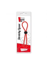 Красное эрекционное лассо с одной бусиной-утяжкой STRETCHY THIN LASSO - Dream Toys - в Петропавловске-Камчатском купить с доставкой