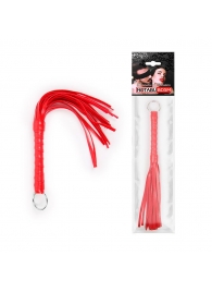 Красная плеть с рукоятью в оплетке - 28 см. - Notabu - купить с доставкой в Петропавловске-Камчатском