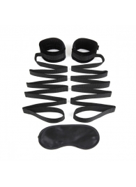 Чёрные манжеты для фиксации на кровати Bondage Bed Strap - Lux Fetish - купить с доставкой в Петропавловске-Камчатском
