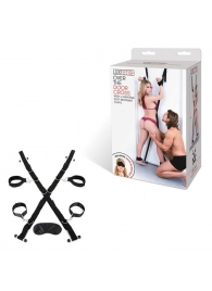 Чёрный набор для фиксации у двери - Lux Fetish - купить с доставкой в Петропавловске-Камчатском
