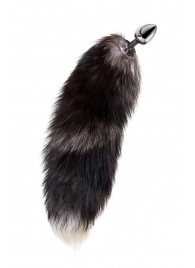 Серебристая металлическая анальная втулка с хвостом чернобурой лисы - размер S - ToyFa - купить с доставкой в Петропавловске-Камчатском