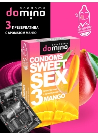 Презервативы для орального секса DOMINO Sweet Sex с ароматом манго - 3 шт. - Domino - купить с доставкой в Петропавловске-Камчатском
