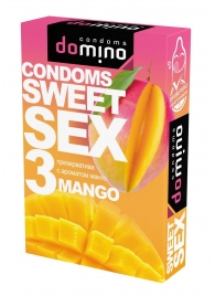 Презервативы для орального секса DOMINO Sweet Sex с ароматом манго - 3 шт. - Domino - купить с доставкой в Петропавловске-Камчатском