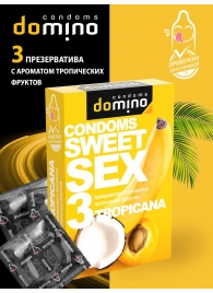 Презервативы для орального секса DOMINO Sweet Sex с ароматом тропических фруктов - 3 шт. - Domino - купить с доставкой в Петропавловске-Камчатском