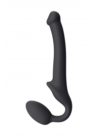 Черный безремневой страпон Silicone Bendable Strap-On S - Strap-on-me - купить с доставкой в Петропавловске-Камчатском