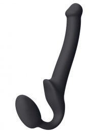 Черный безремневой страпон Silicone Bendable Strap-On S - Strap-on-me - купить с доставкой в Петропавловске-Камчатском