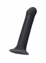 Черный фаллос на присоске Silicone Bendable Dildo L - 19 см. - Strap-on-me - купить с доставкой в Петропавловске-Камчатском